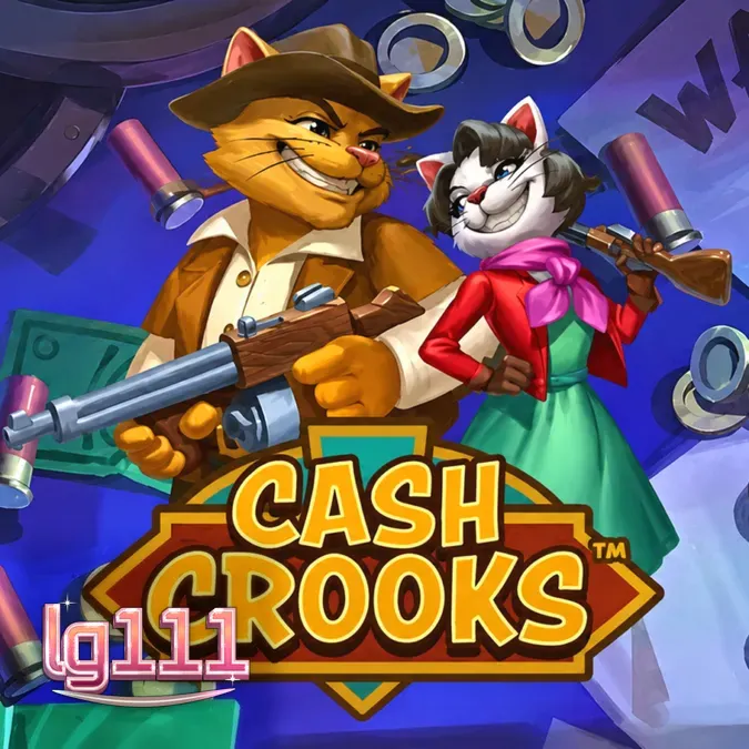 Tampilan visual slot Cash Crooks dengan karakter kucing pencuri