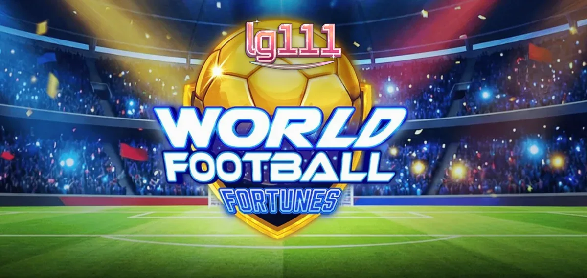 Tampilan visual slot World Football Fortunes dengan latar belakang stadion sepak bola